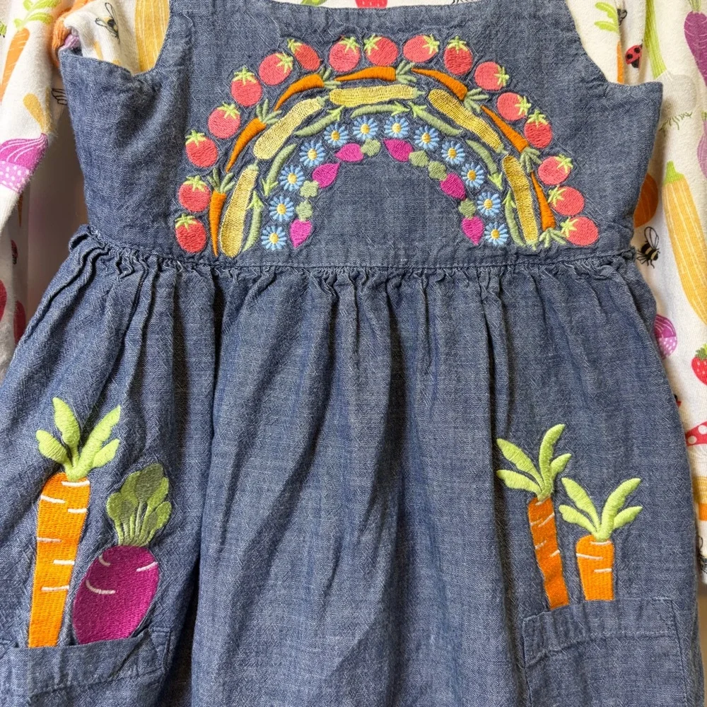 Gymboree Girls 7 Embroidered Vegetable Skirtall Set‎ - Little Sprout Garden
